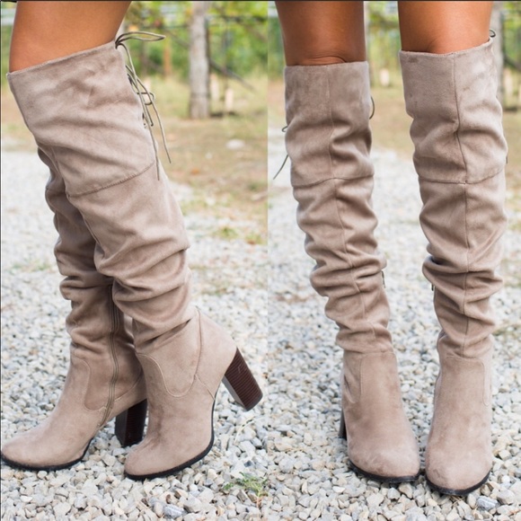 Shoes - Lace up over the knee boots